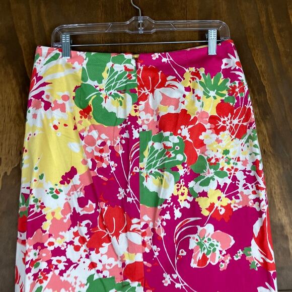 Talbots Womens Skirt Multicolor Floral Pencil Midi Back Zip Stretch 6 - Picture 9 of 10